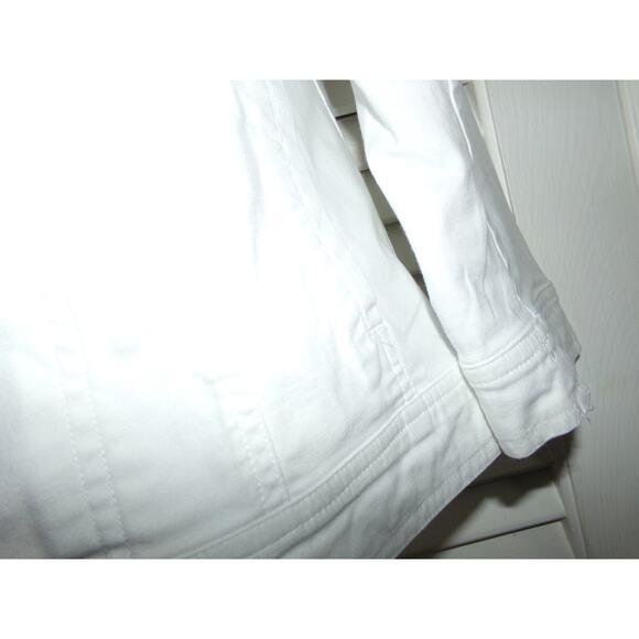 Rafaella Studio chambray trucker jacket size M 3/4 sleeves Gold buttons - Picture 4 of 6